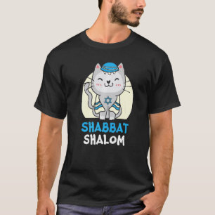 Camiseta Gato de Shabat Shalom Día Santo Judaísmo Yom Kippu