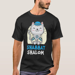 Camiseta Gato de Shabbat Shalom   Día Santo Judaísmo Yom Ki