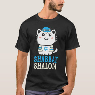 Camiseta Gato de Shabbat Shalom   Día Santo Judaísmo Yom Ki