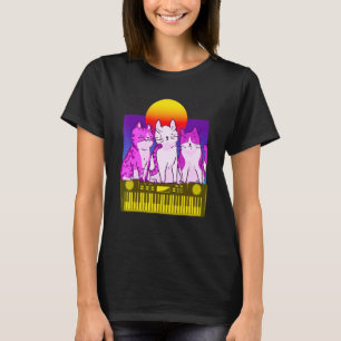 Camiseta Gato de sintetizador vintage retro Synth Vaporwave