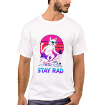 Gato de Skate Synthwave – Retro Neon “Mantén Radic