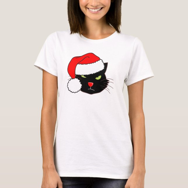 Camiseta Gato de Sombrero Santa (Anverso)