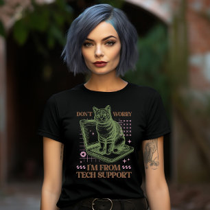 Camiseta Gato de soporte técnico de computadora