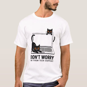 Camiseta Gato de soporte técnico: humor geek y TI divertido