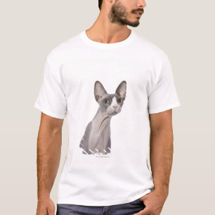 Camiseta Gato de Sphynx con la expresión sorprendida