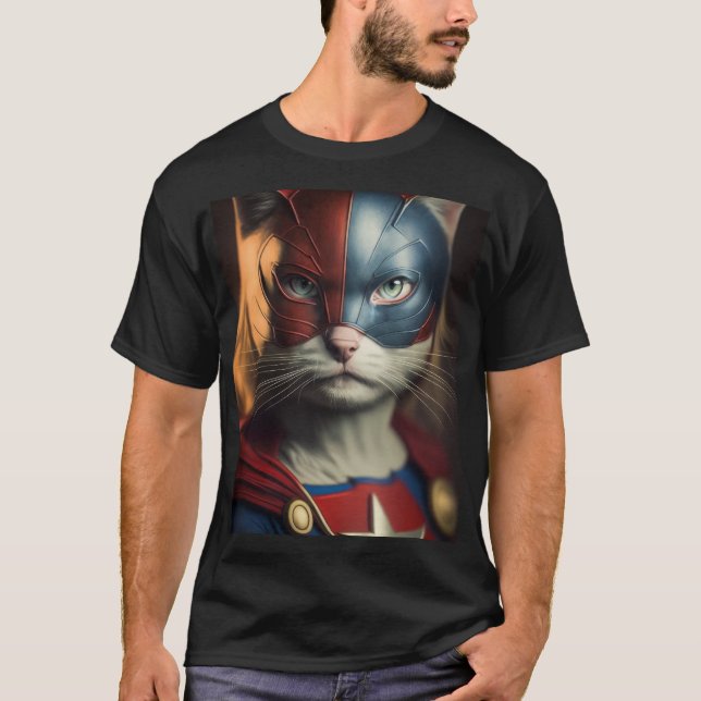 Camiseta Gato de superhéroe (Anverso)