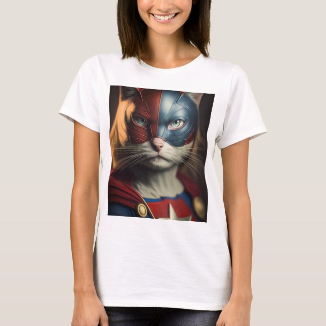 Camiseta Gato de superhéroe (Anverso)
