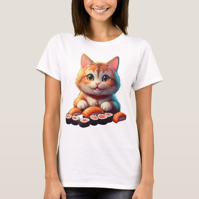 Camiseta Gato de sushi (Anverso)