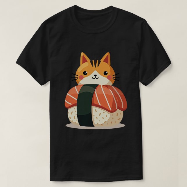 Camiseta Gato de Sushi (Diseño del anverso)