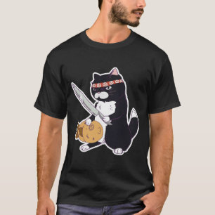 Camiseta Gato De Sushi Con Gato De Sushi Con Cuchillo Con P
