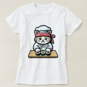 Camiseta Gato de sushi - Gato lindo y gracioso haciendo art