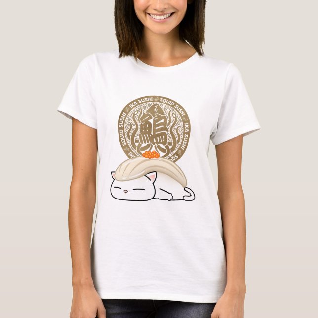 Camiseta Gato de Sushi Ika Squid (Anverso)