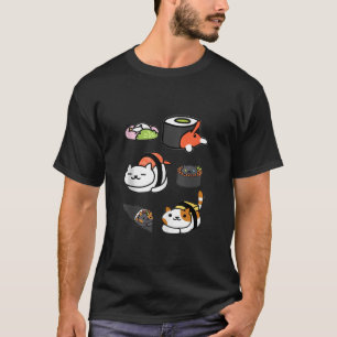 Camiseta Gato de sushi japonés de comida Anime Lover loco g