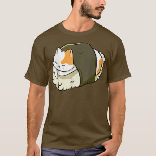 Camiseta Gato de sushi kawaii Anime Neko Mascota animal Jap