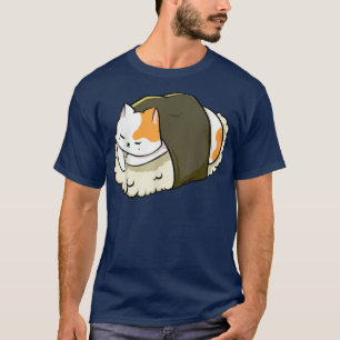 Camiseta Gato de sushi kawaii Anime Neko Mascota animal Jap