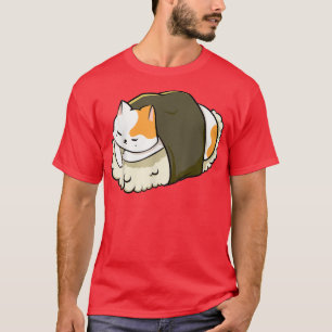 Camiseta Gato de sushi kawaii Anime Neko Mascota animal Jap