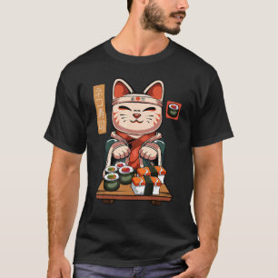 Camiseta Gato de Sushi Maneki Neko - Cute Nigiri Sashimi Ma
