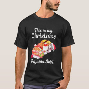 Camiseta Gato de Sushi Santa Cute Este Es Mi Navidad Pajama