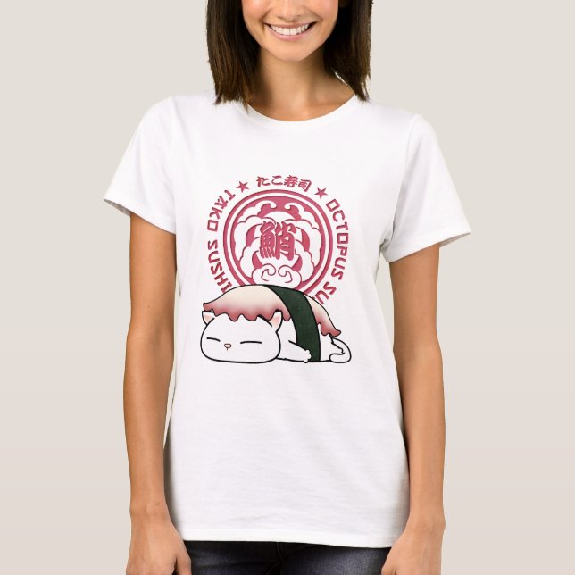 Camiseta Gato de Sushi Tako Octopus (Anverso)