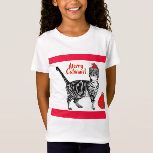 Camiseta Gato de Tabby Feliz Navidad Catsmus Gatos Gracioso