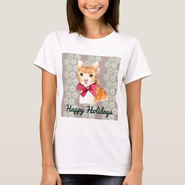 Camiseta Gato de Tabby Naranja Festivo (Anverso)