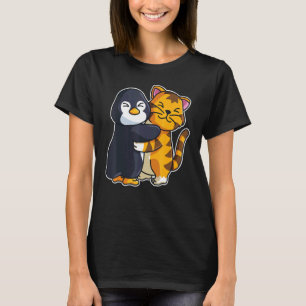 Camiseta Gato De Tabby Y Pingüino Animales Cutáneos Para Mu