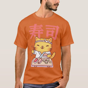 Camiseta Gato De Tabby Y Sushi Japonés