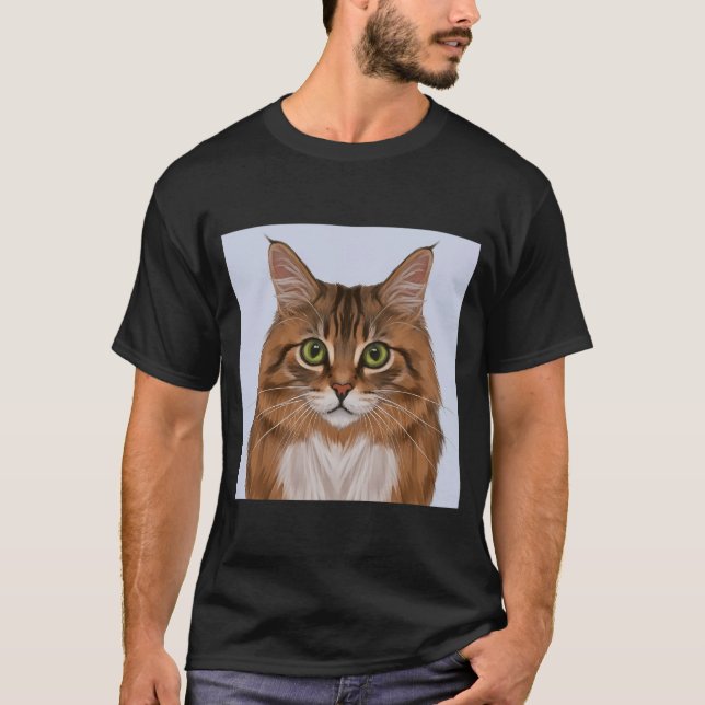 Camiseta Gato de tacaño realista lindo (Anverso)