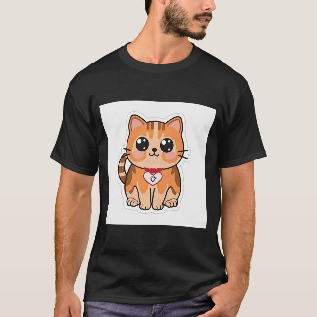 Camiseta Gato de tacto de tater con tenso corazón sucio (Anverso)
