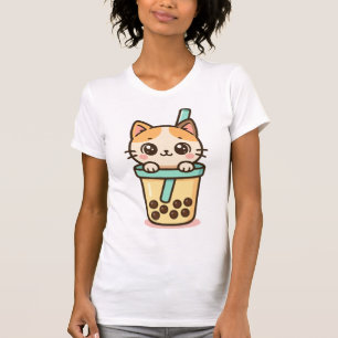 Camiseta Gato de té burbuja