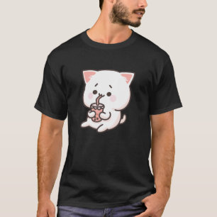 Camiseta Gato de té de burbuja - Gato de gatito lindo que s
