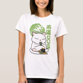 Camiseta Gato de té verde Matcha