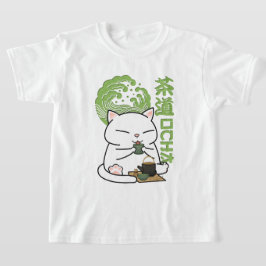 Camiseta Gato de té verde Matcha