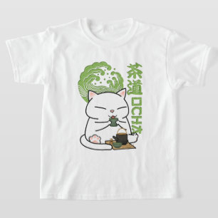 Camiseta Gato de té verde Matcha