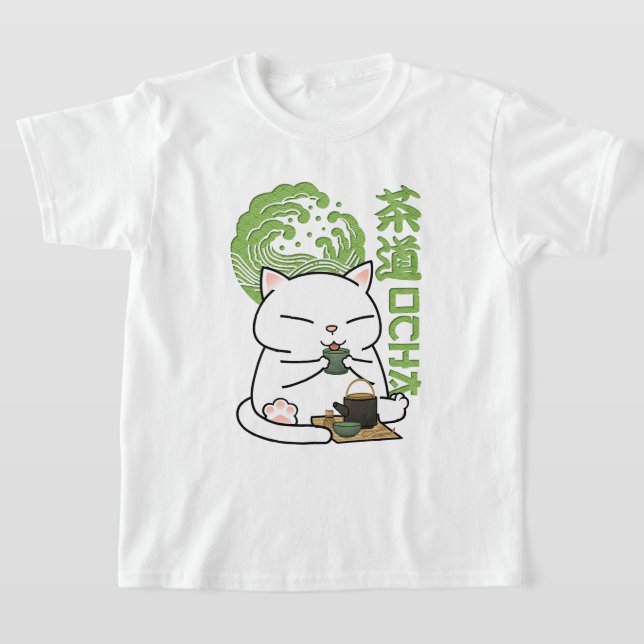Camiseta Gato de té verde Matcha (Distribución)