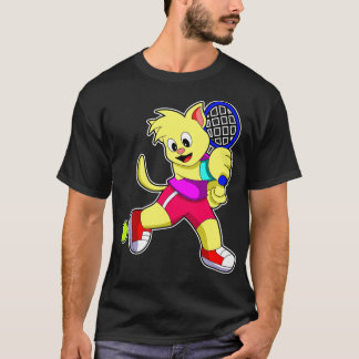 Camiseta Gato de tenis con raqueta de tenis