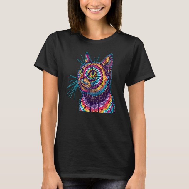 Camiseta Gato de Tie Dye (Anverso)