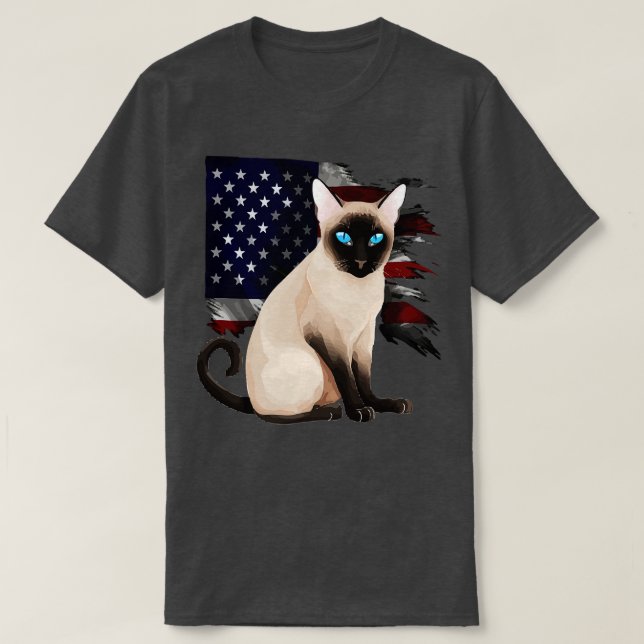 Camiseta Gato de Tonkinés patriótico (Diseño del anverso)