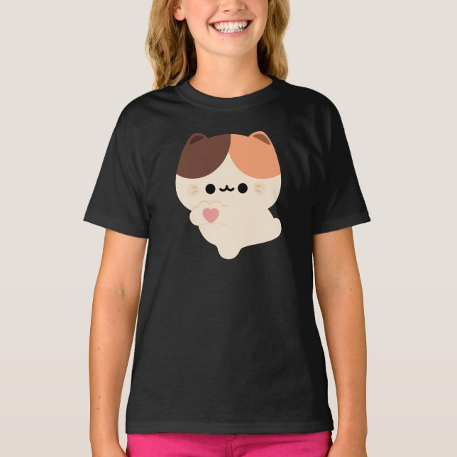 Camiseta Gato de Tortie de amor lindo (Anverso)
