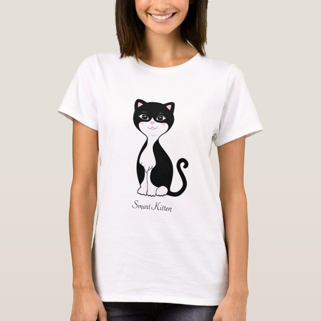 Camiseta Gato de traje inteligente lindo (Anverso)
