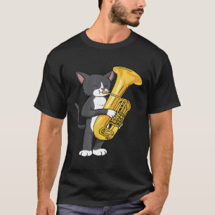 Camiseta Gato de Tuba: Hombres marchan en banda gato de tub