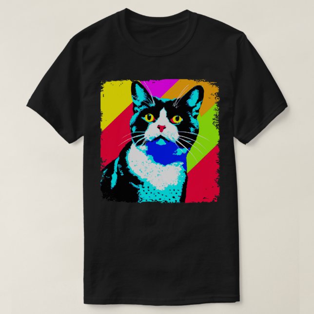 Camiseta Gato de Tuxedo Cat Art Cat Lover Gift 4 (Diseño del anverso)