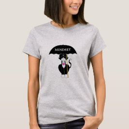 Camiseta Gato de Tuxedo con paraguas