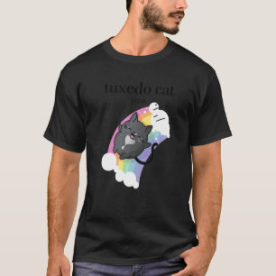 Camiseta Gato de Tuxedo, mamá, felino, con lluvias alegres