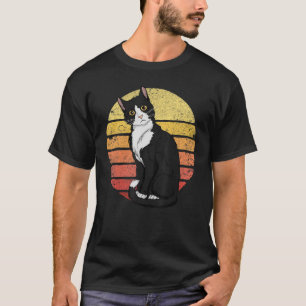 Camiseta Gato De Tuxedo Retro Sunset Vintage Gato Lady Tuxe