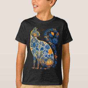 Camiseta Gato de Ucrania floral retro bandera ucraniana y V