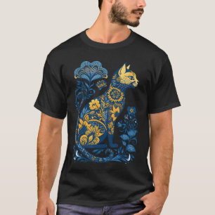 Camiseta Gato de Ucrania Floral Vintage Bandera Ucraniana V