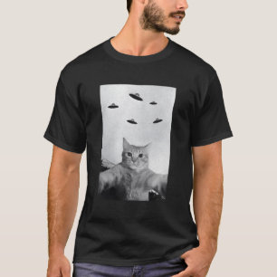 Camiseta Gato de Ufo Camisas de Gato Alien Gato Ama A Las C