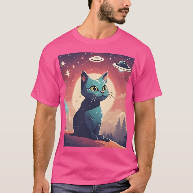 Camiseta Gato de Ufo solitario (Anverso)