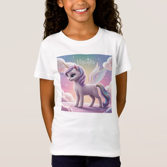 Camiseta Gato de unicornio arcoiris personalizado (Anverso)